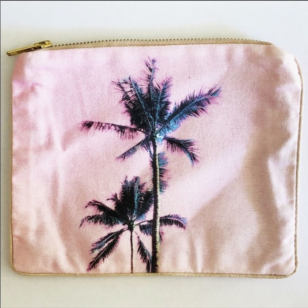 cocobella lifestyle mini pink palm tree pouch bag